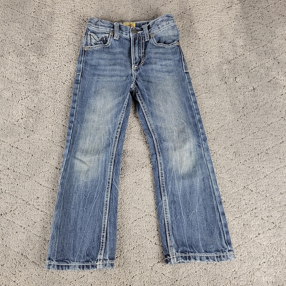 Wrangler 20X Jeans Boys 5 20x19 Blue Bootcut Western Adjustable Waist Denim
